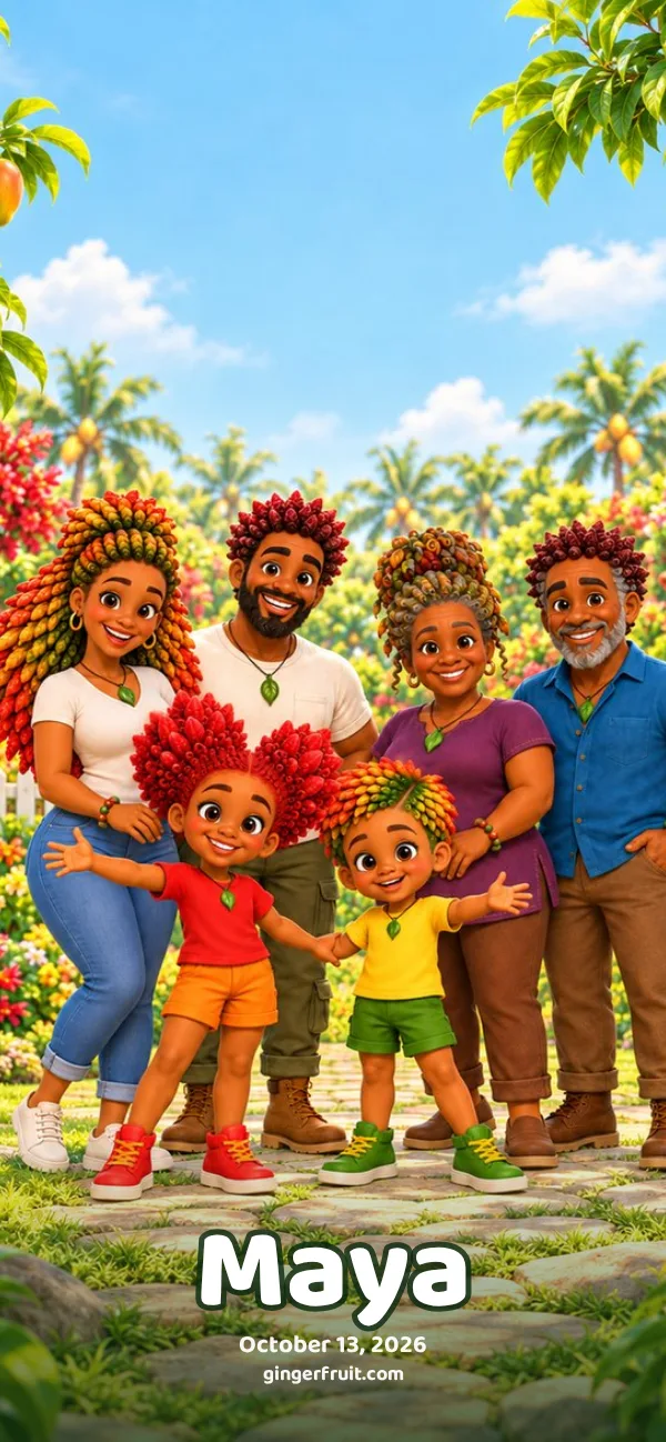 The same family poster as a phone wallpaper with a name and date.